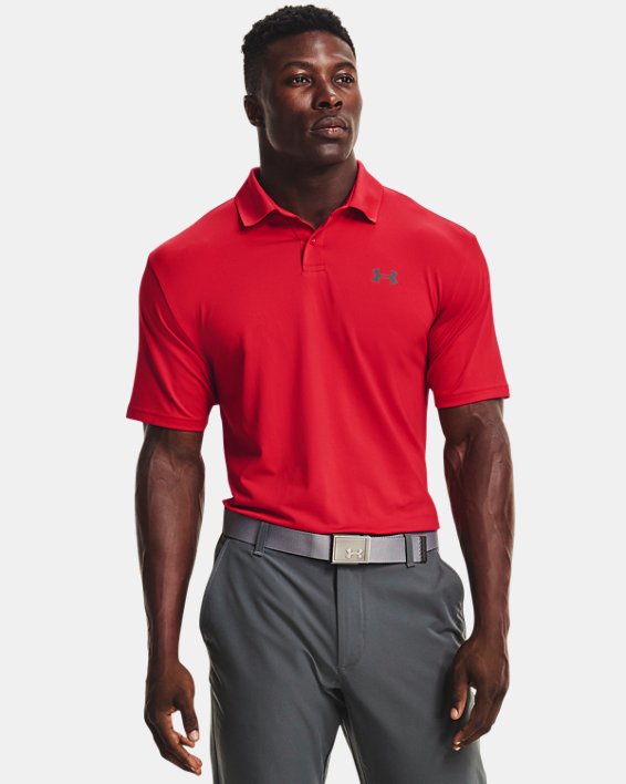 Men's UA Performance Polo Textured, Red, pdpMainDesktop image number 0